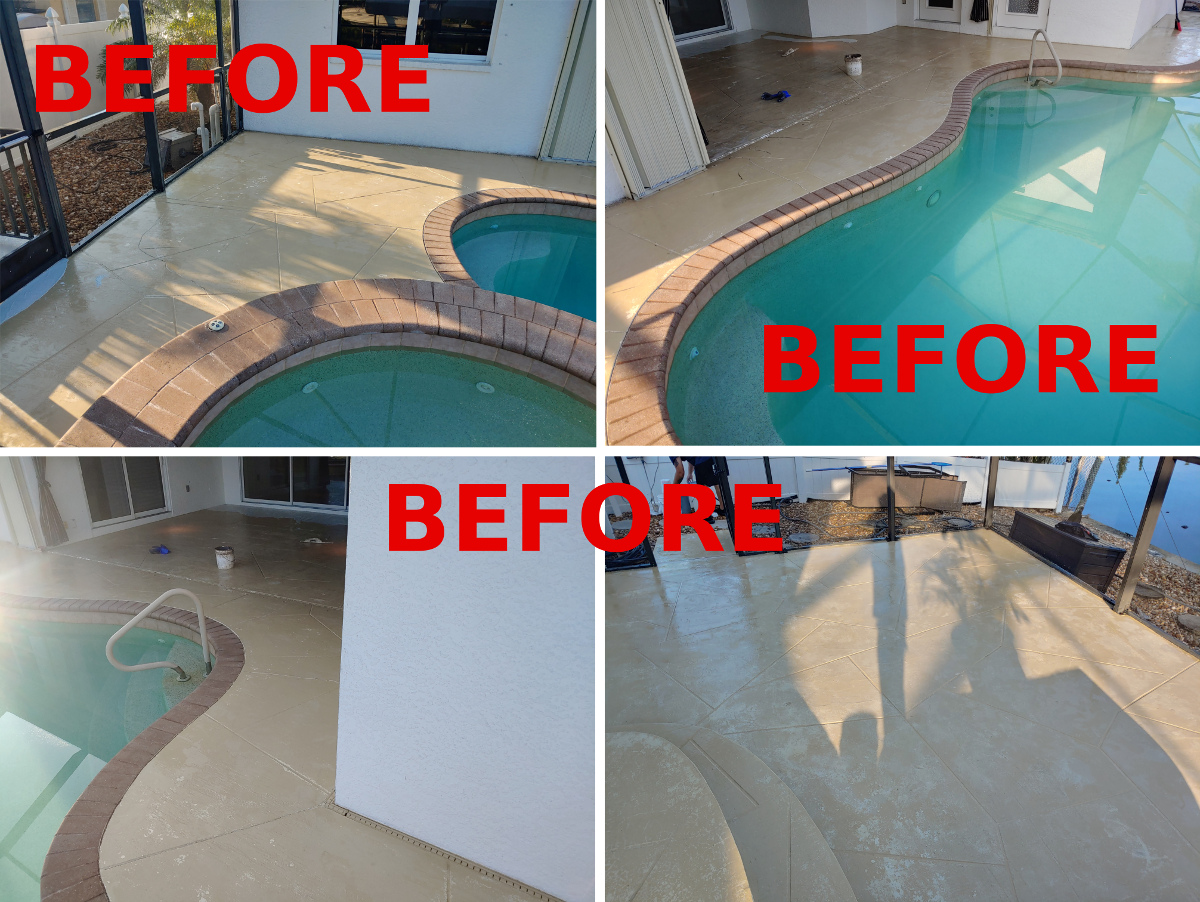 Concrete Landscape Curbing Cape Coral FL Pool Deck Resurfacing