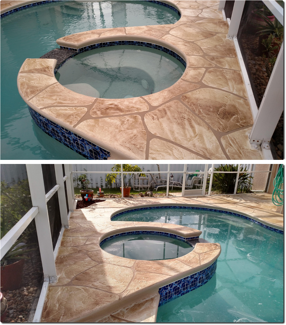 Pool Area stained concrete Cape Coral