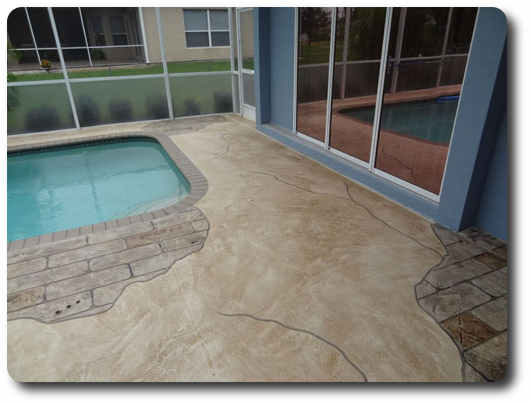 Decorative Fort Myers concrete Pool Deck