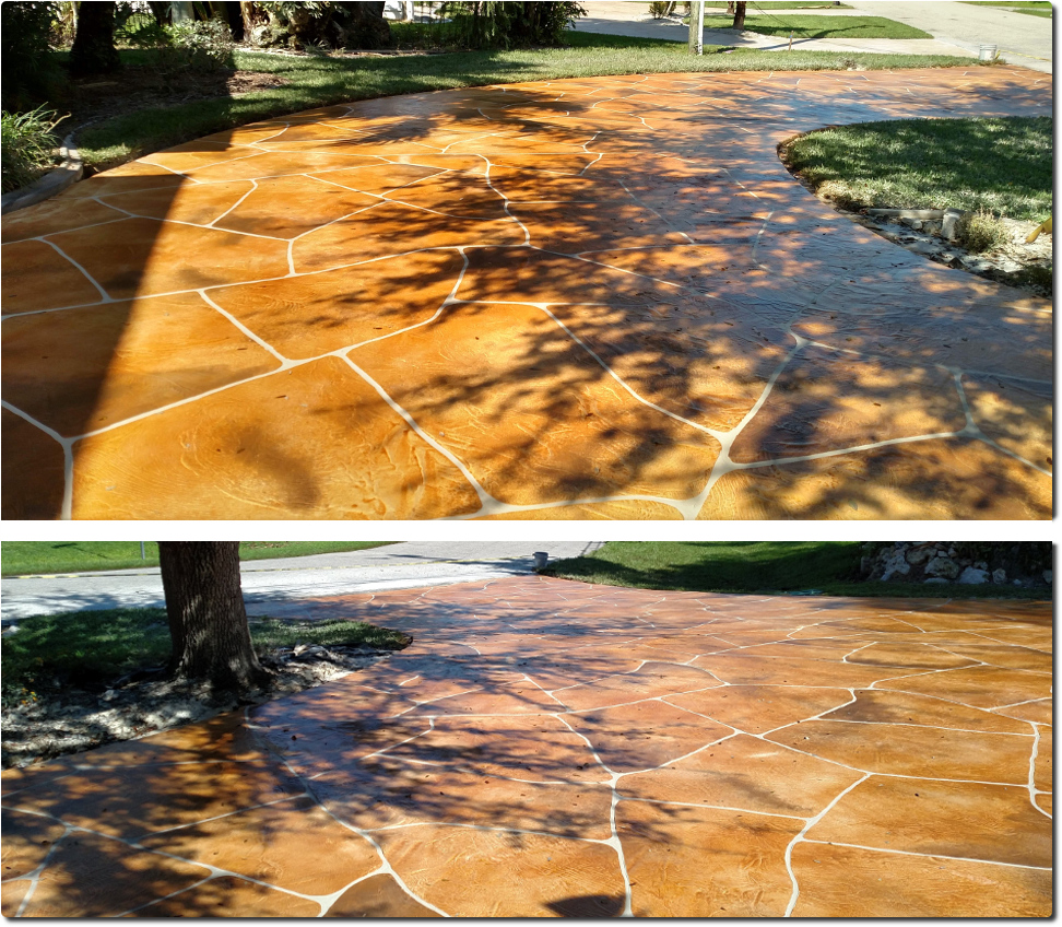 Driveway stained concrete Cape Coral